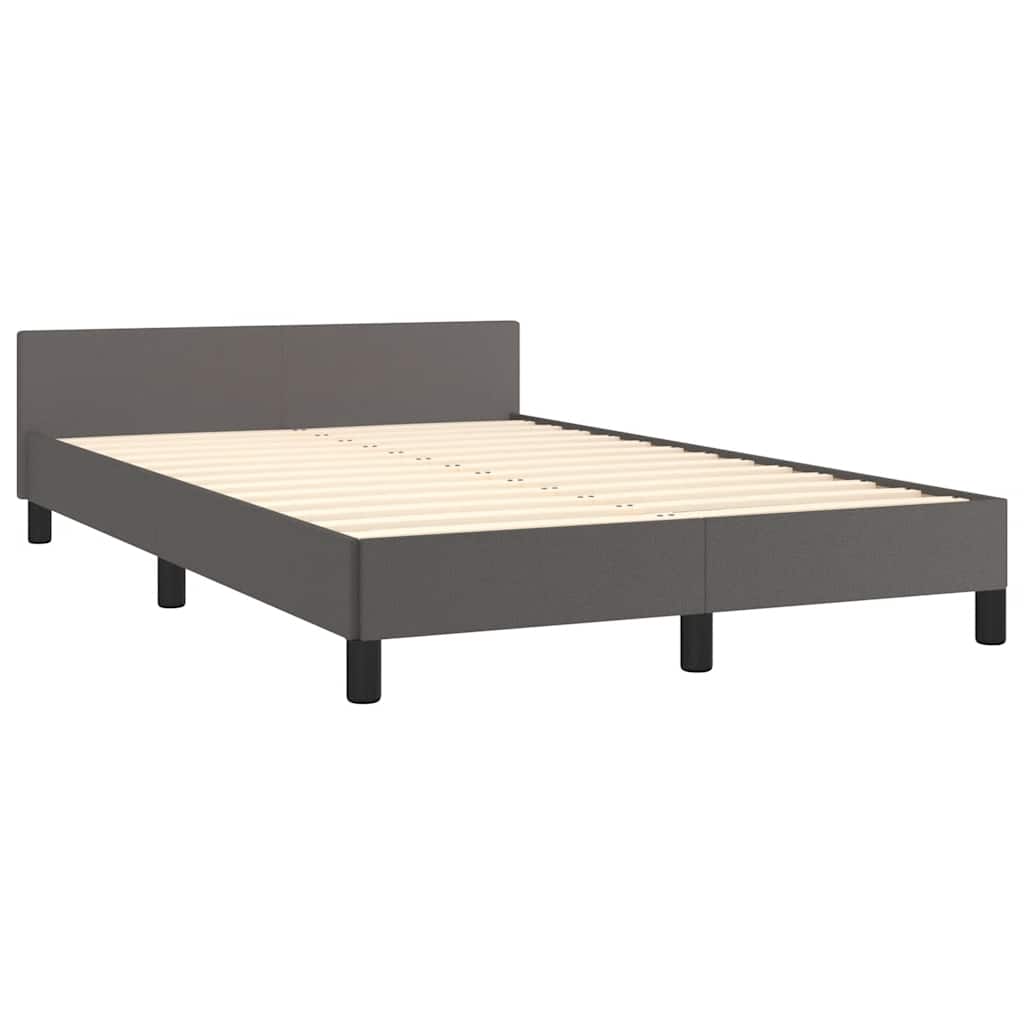 Estrutura cama c/ cabeceira sem colchão 120x200 cm cinzento
