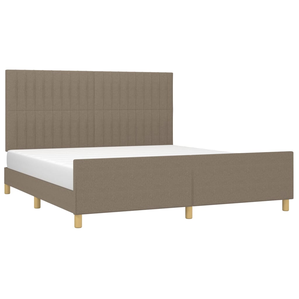 Cama sem colchão 160x200 cm tecido castanho-acinzentado
