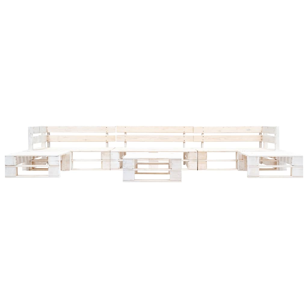 Sofás de paletes para jardim 6 pcs madeira branco