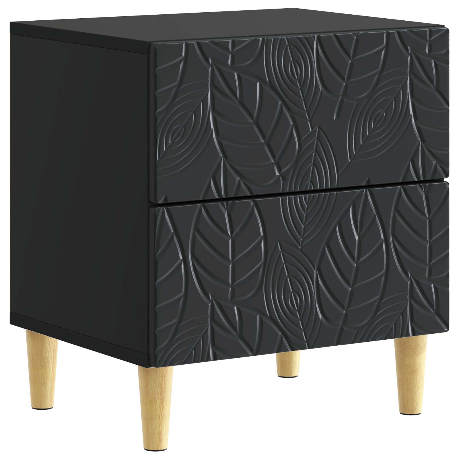 Mesa-de-cabeceira 2 unid. preto 43 x 34,5 x 48 cm