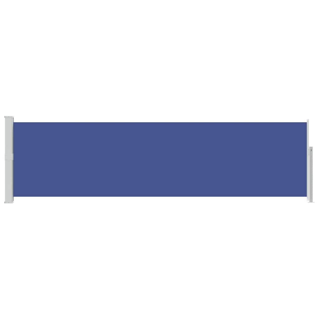 Toldo lateral retrátil para pátio 140x500 cm azul