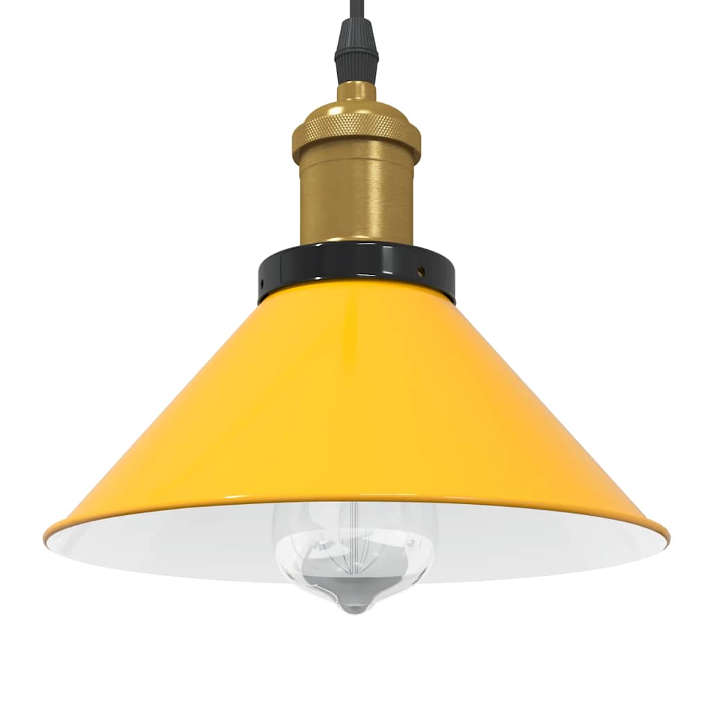 Candeeiro suspenso regulável altura e27 amarelo brilhante ø22cm