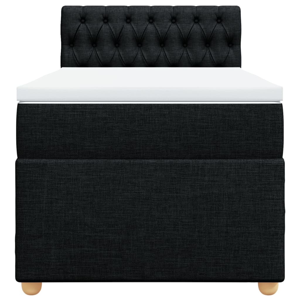 Cama com molas/colchão 90x190 cm tecido preto