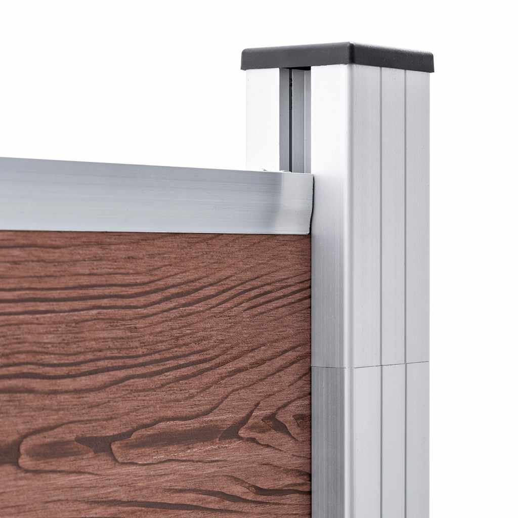 Painel de vedação para jardim 180x186 cm wpc castanho