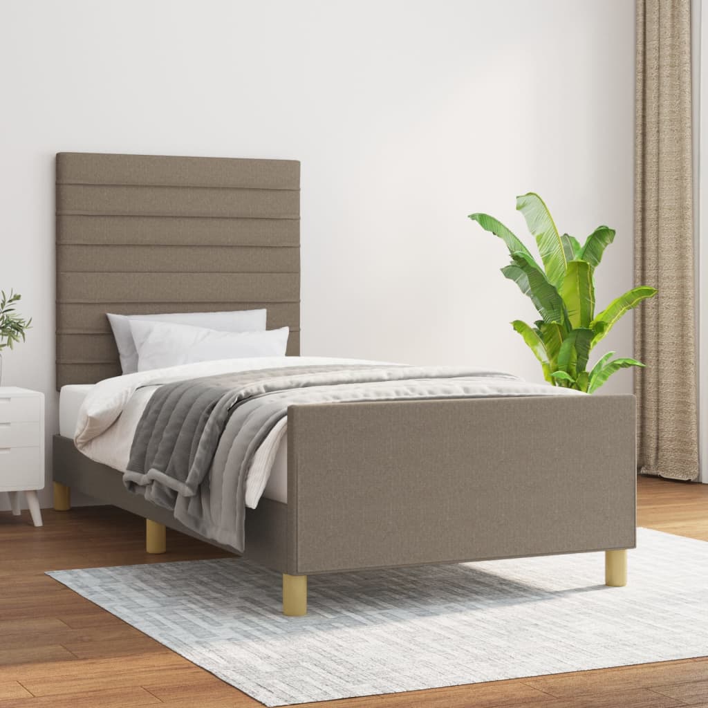 Estrutura de cama sem colchão 80x200 cm tecido cinzento
