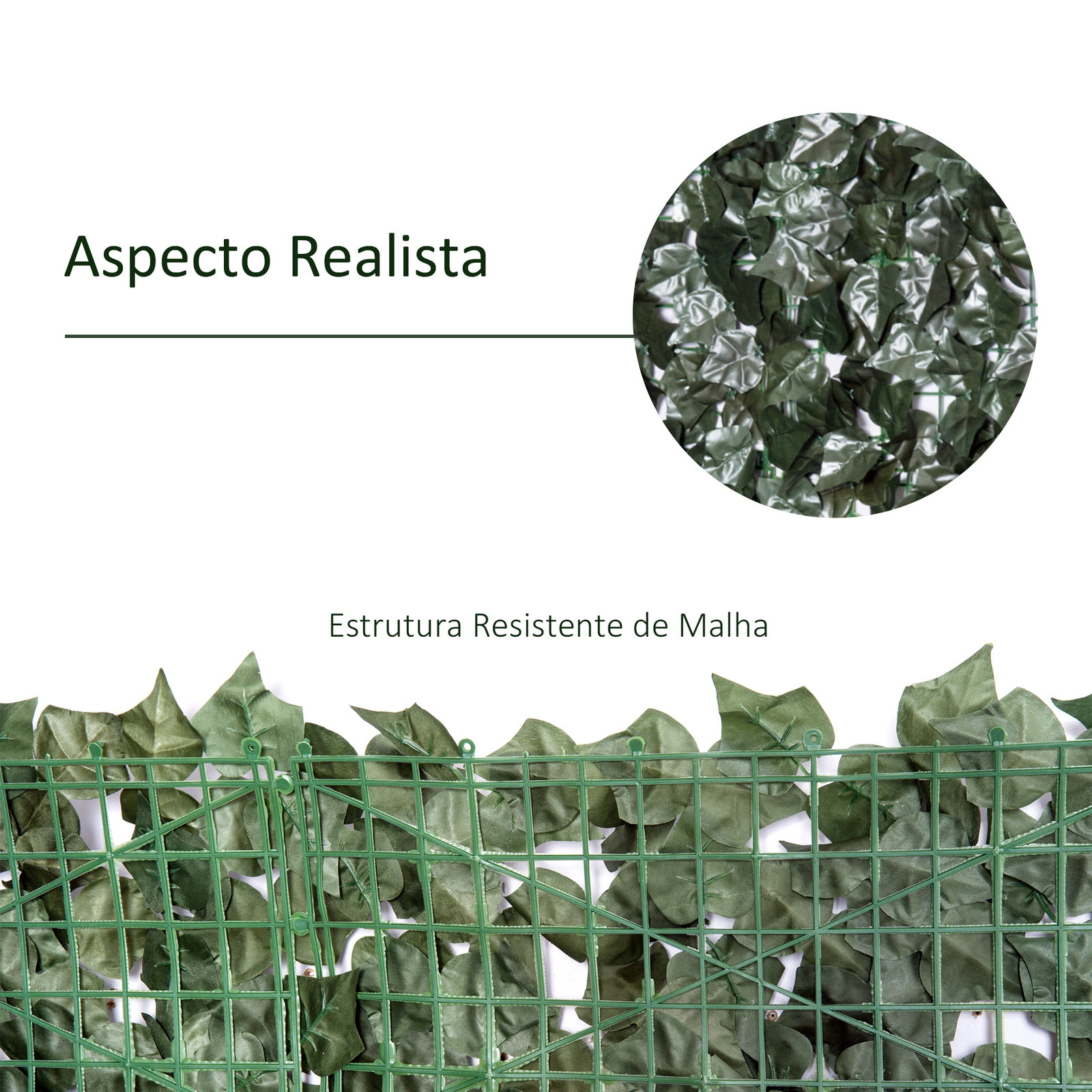 Vedação artificial em rolo 2,4x1 m vedação de privacidade para balcão jardim exterior planta decorativa de parede PE verde