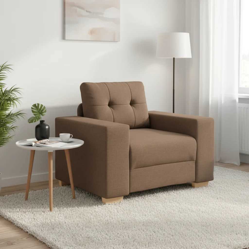 Poltrona de sofá marrom 100x78x80 cm em tecido