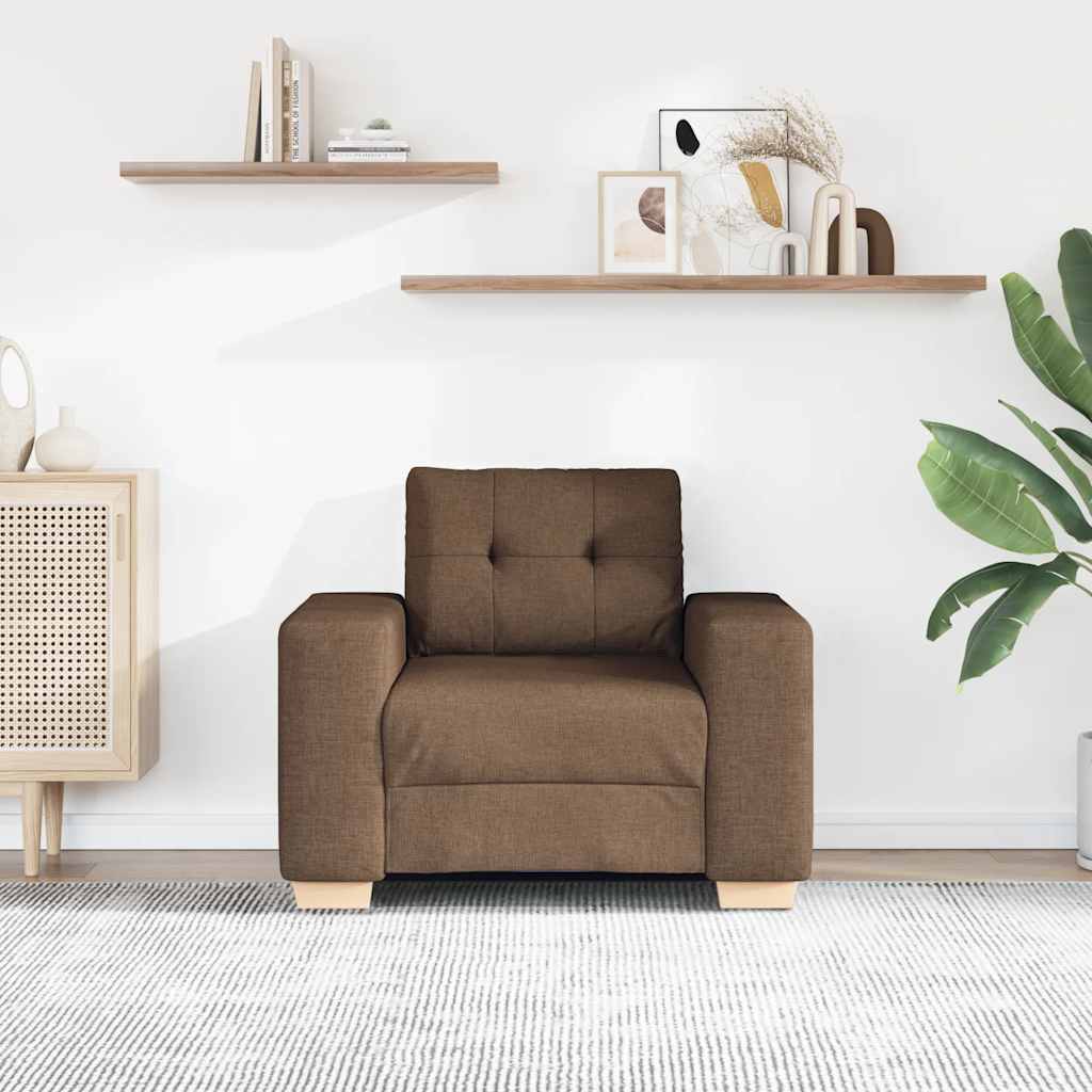 Poltrona de sofá marrom 100x78x80 cm em tecido
