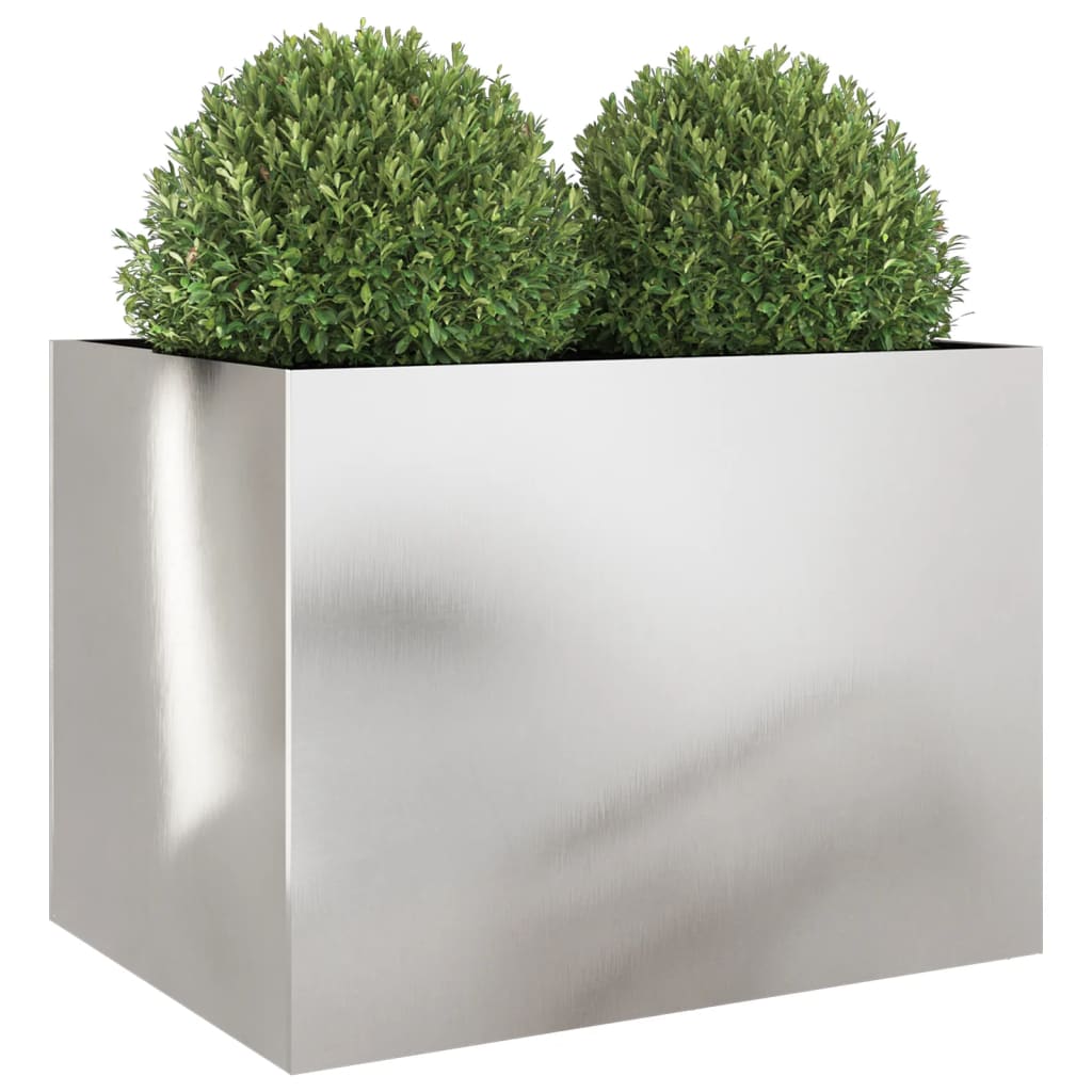 Vaso/floreira 62x47x46 cm aço inoxidável prateado