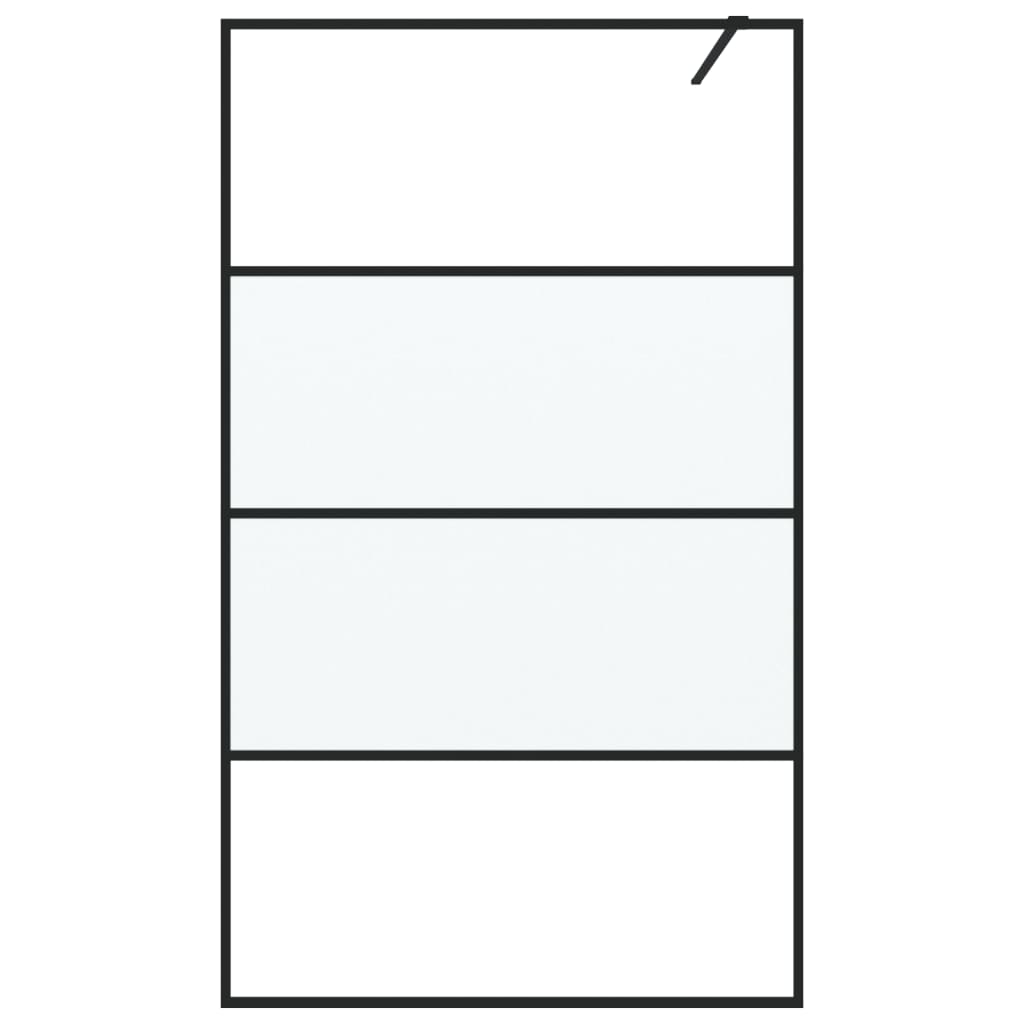 Divisória de chuveiro 115x195 cm vidro semiopaco esg preto