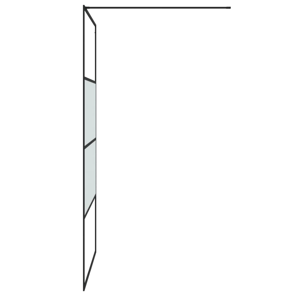 Divisória de chuveiro 115x195 cm vidro semiopaco esg preto