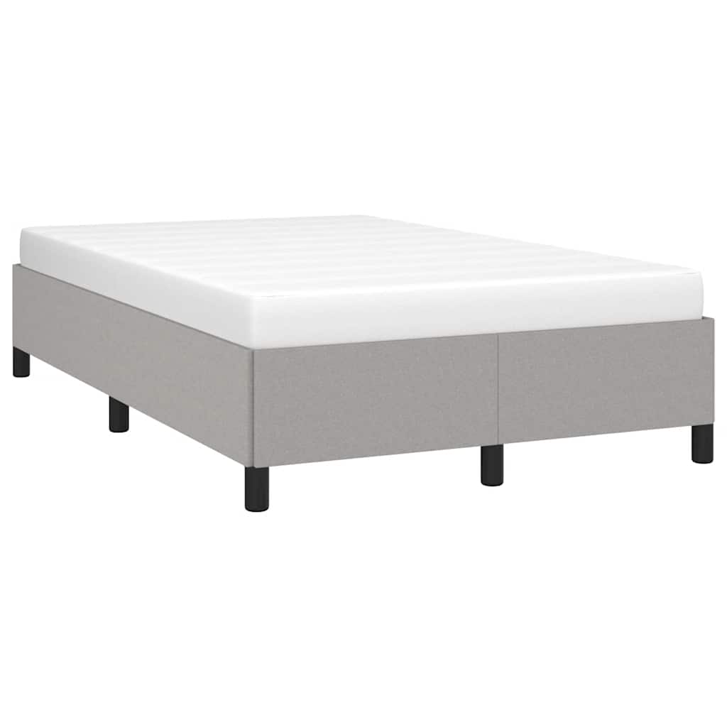 Estrutura de cama sem colchão cinza claro tecido