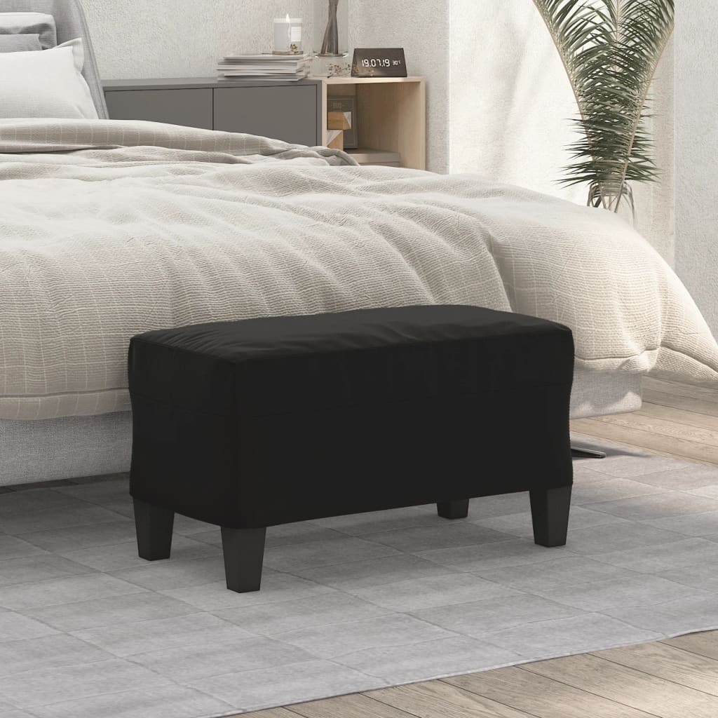 Banco 70x35x41 cm tecido de microfibra preto