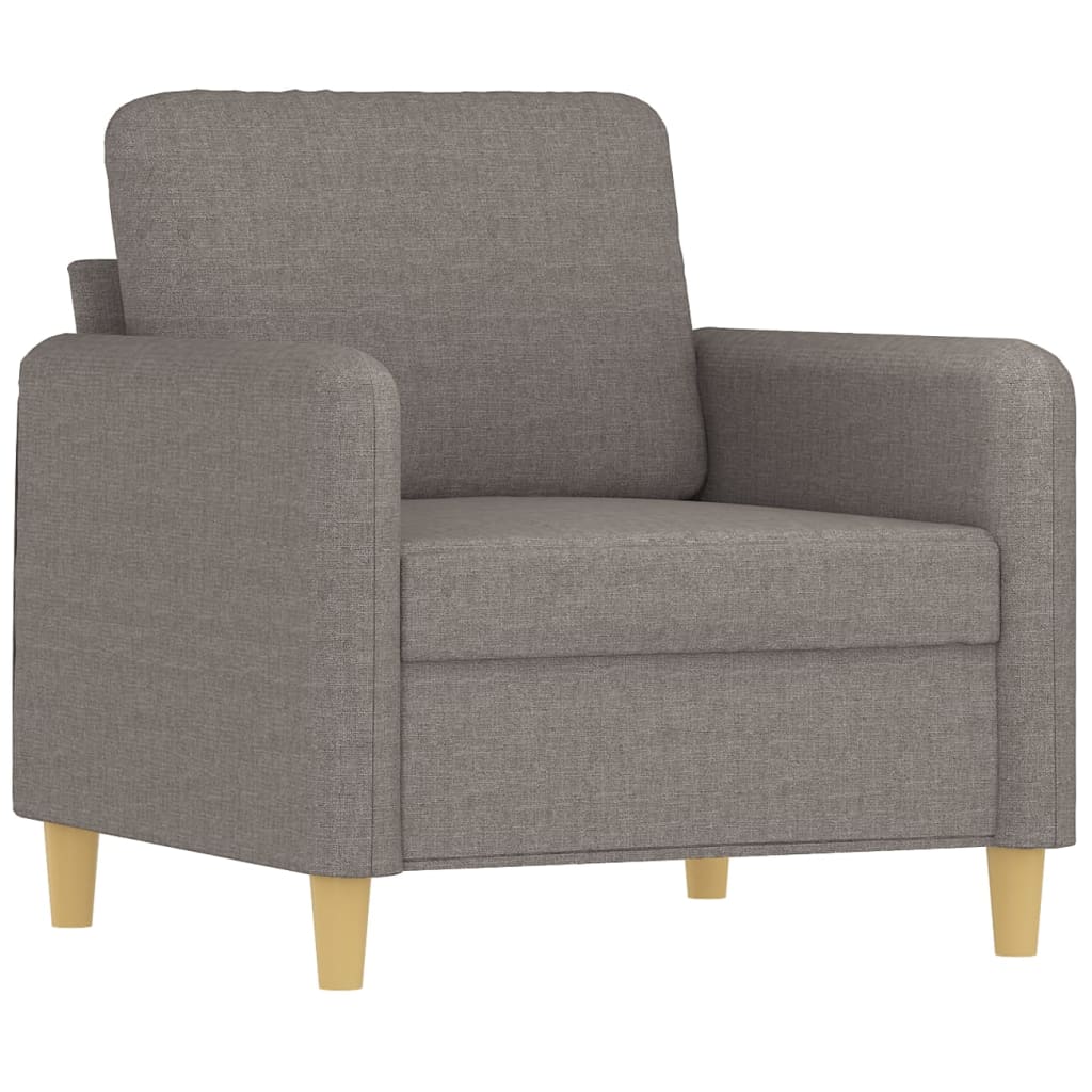 4 Pcs conjunto de sofás com almofadões tecido cinza-acastanhado