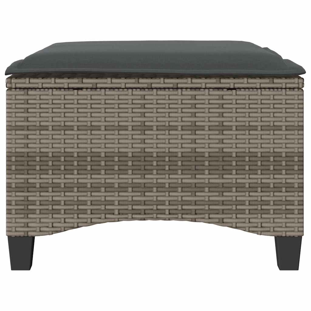 Bancos jardim com almofadas 2 unid 55x55x36 cm vime PE cinzento