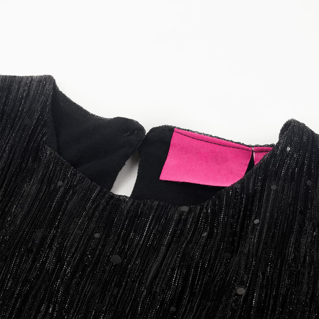 Vestido de manga comprida para criança preto 104