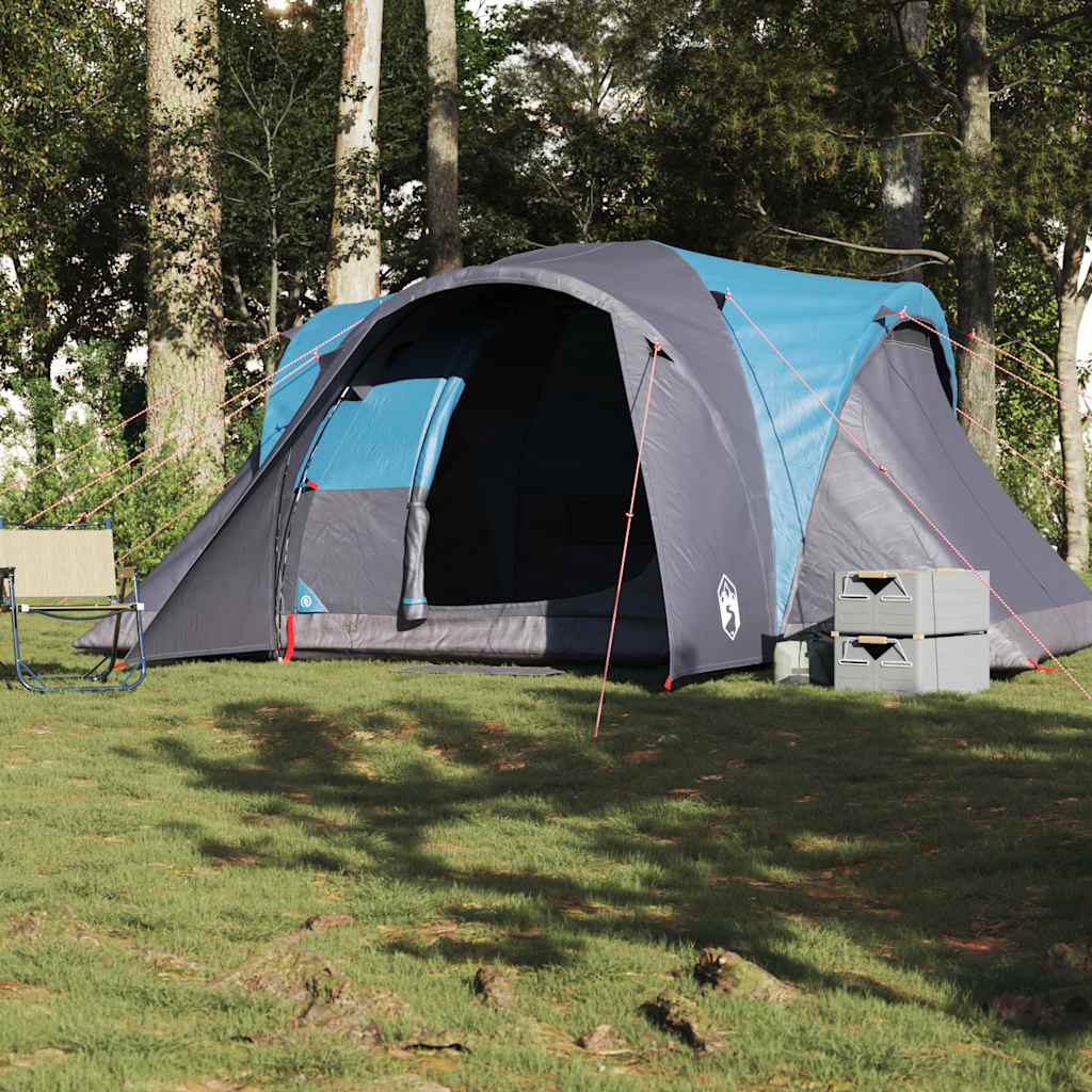 Tenda familiar em cúpula para 6 pessoas impermeável azul