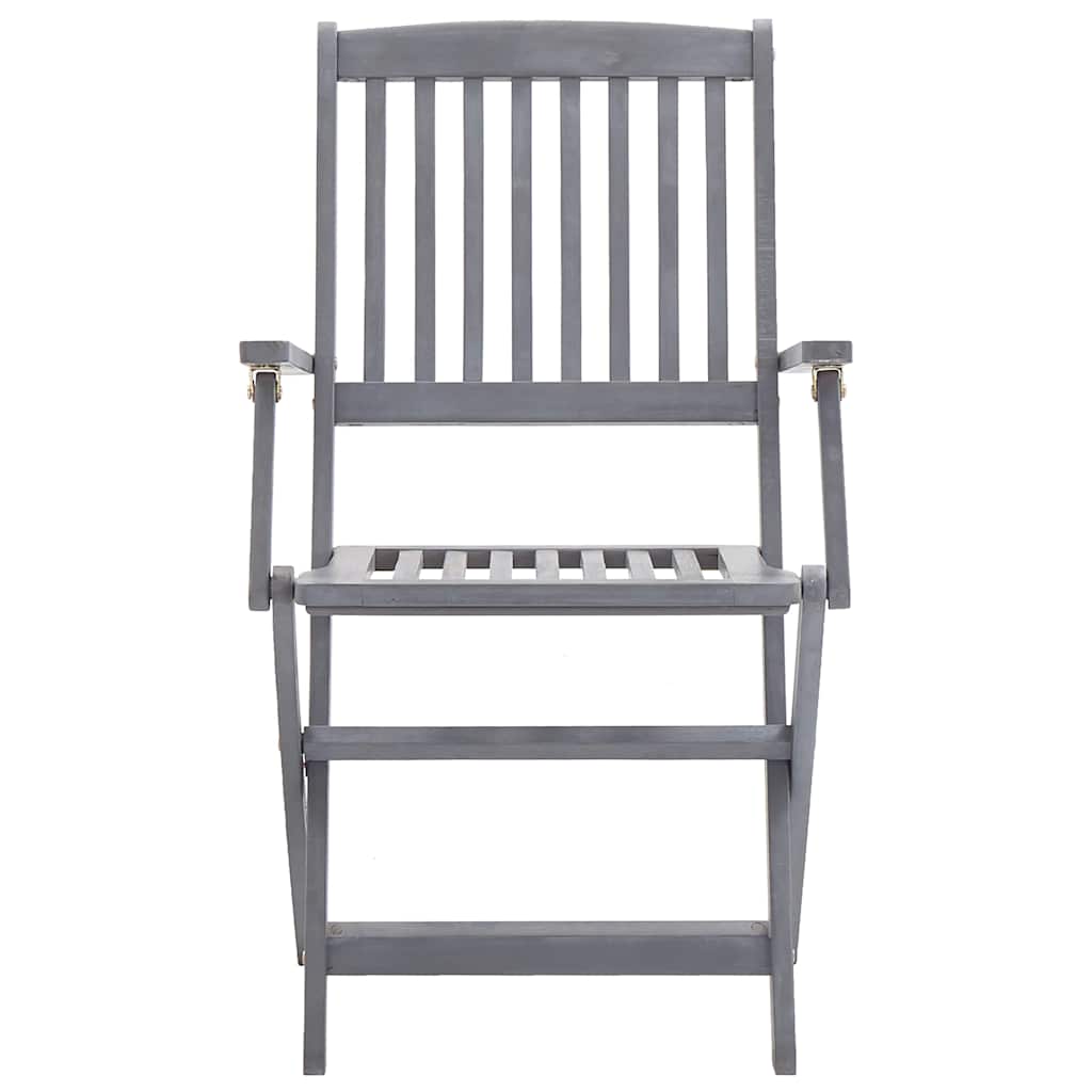 Cadeiras de exterior dobráveis 8 pcs madeira de acácia maciça