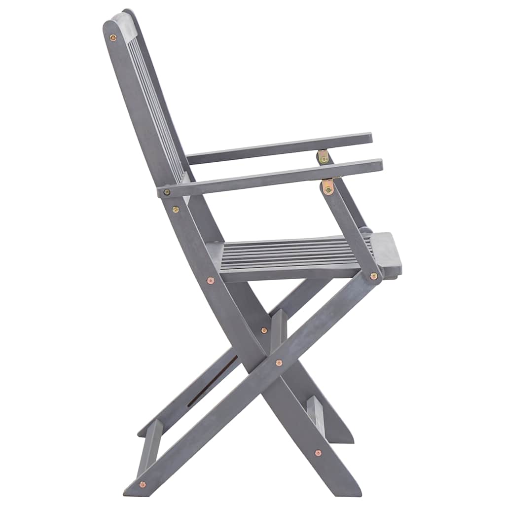 Cadeiras de exterior dobráveis 8 pcs madeira de acácia maciça
