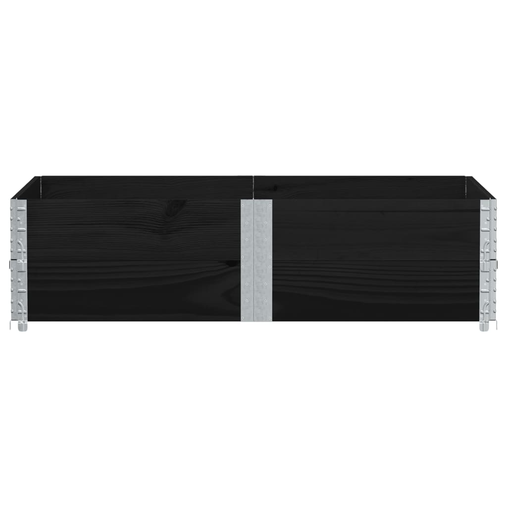 Colares p/ paletes 2 pcs 150x100 cm madeira pinho maciça preto