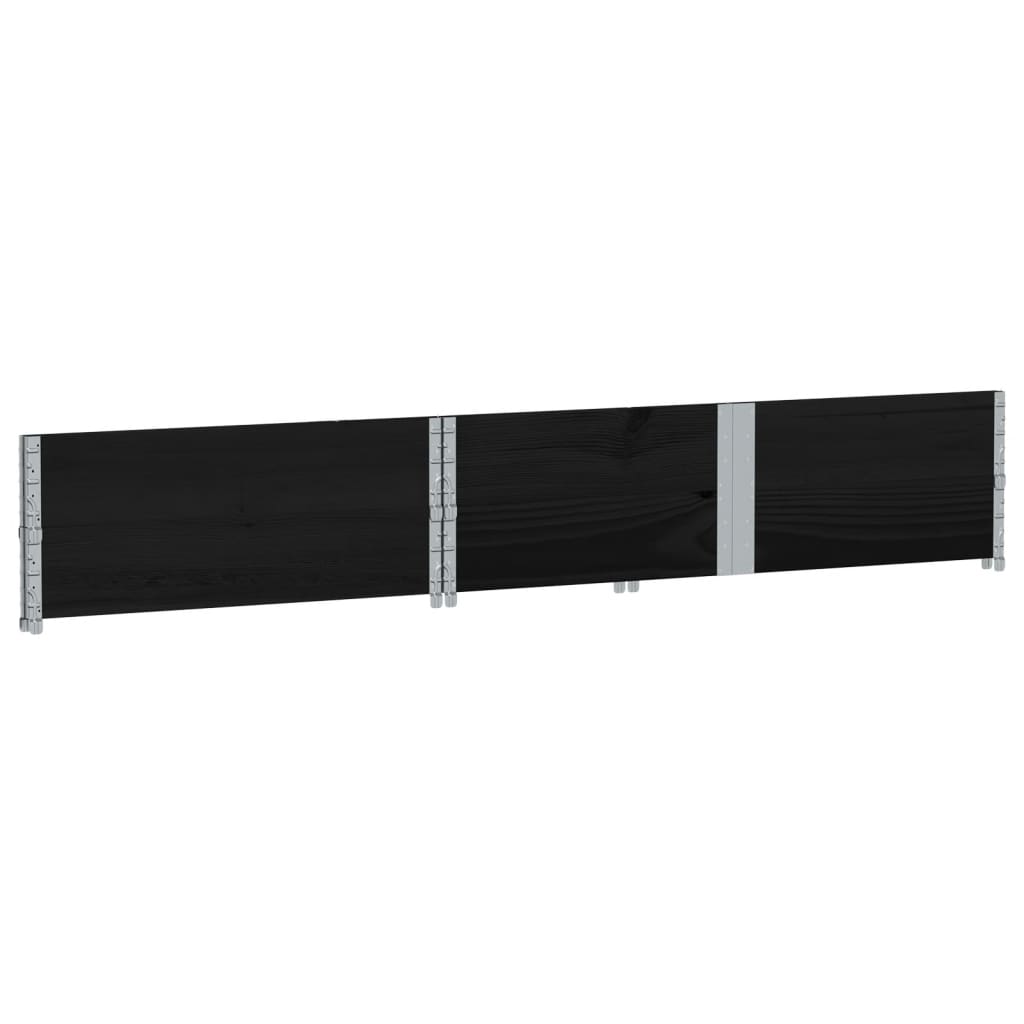 Colares p/ paletes 2 pcs 150x100 cm madeira pinho maciça preto