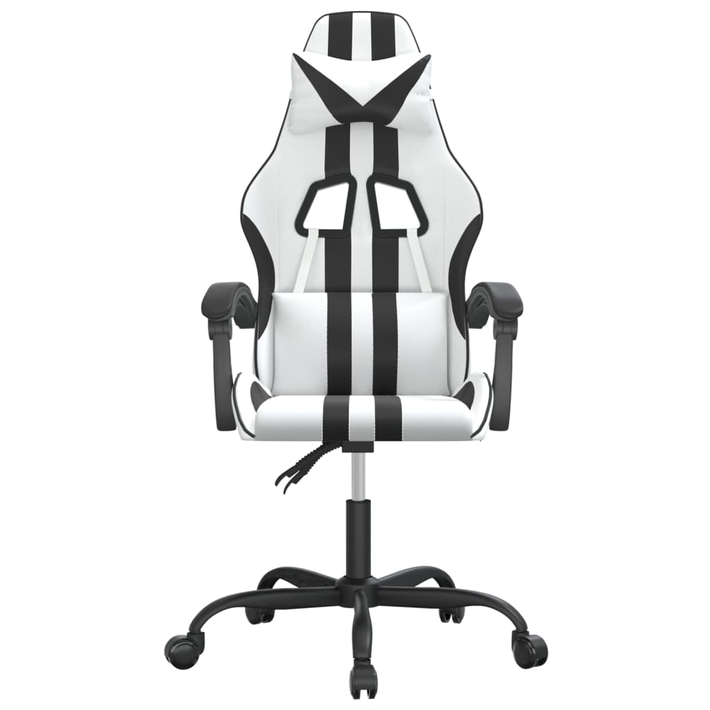 Cadeira gaming couro artificial branco e preto