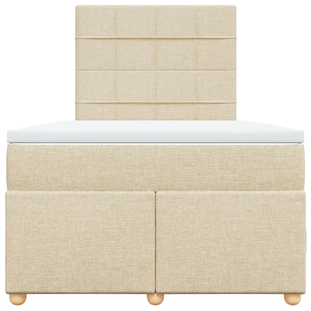 Cama boxspring com colchão 120x190 cm tecido cor creme
