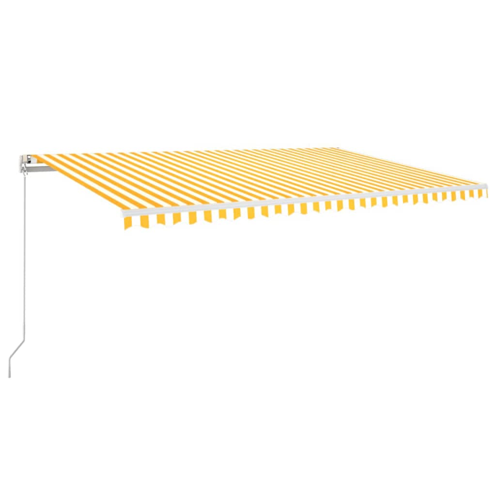 Toldo retrátil automático 500x350 cm amarelo e branco