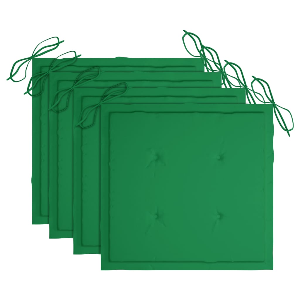 Cadeiras exterior dobráveis c/ almofadões 4 pcs acácia maciça