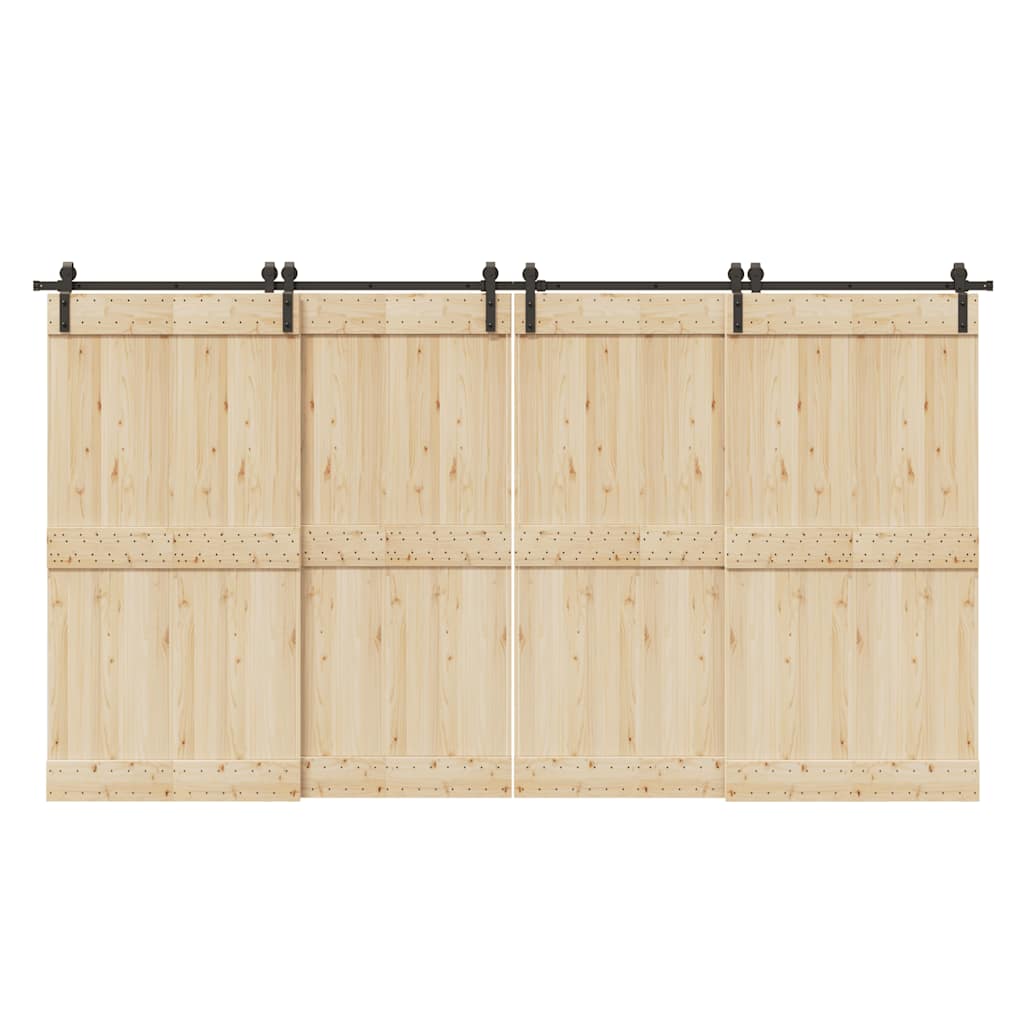 Kit de ferragens para porta deslizante 400 cm aço preto