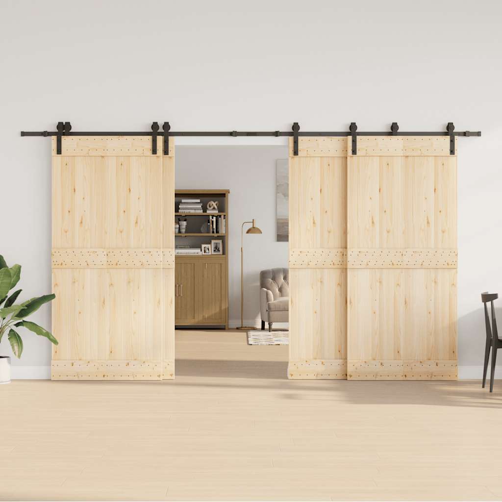 Kit de ferragens para porta deslizante 400 cm aço preto