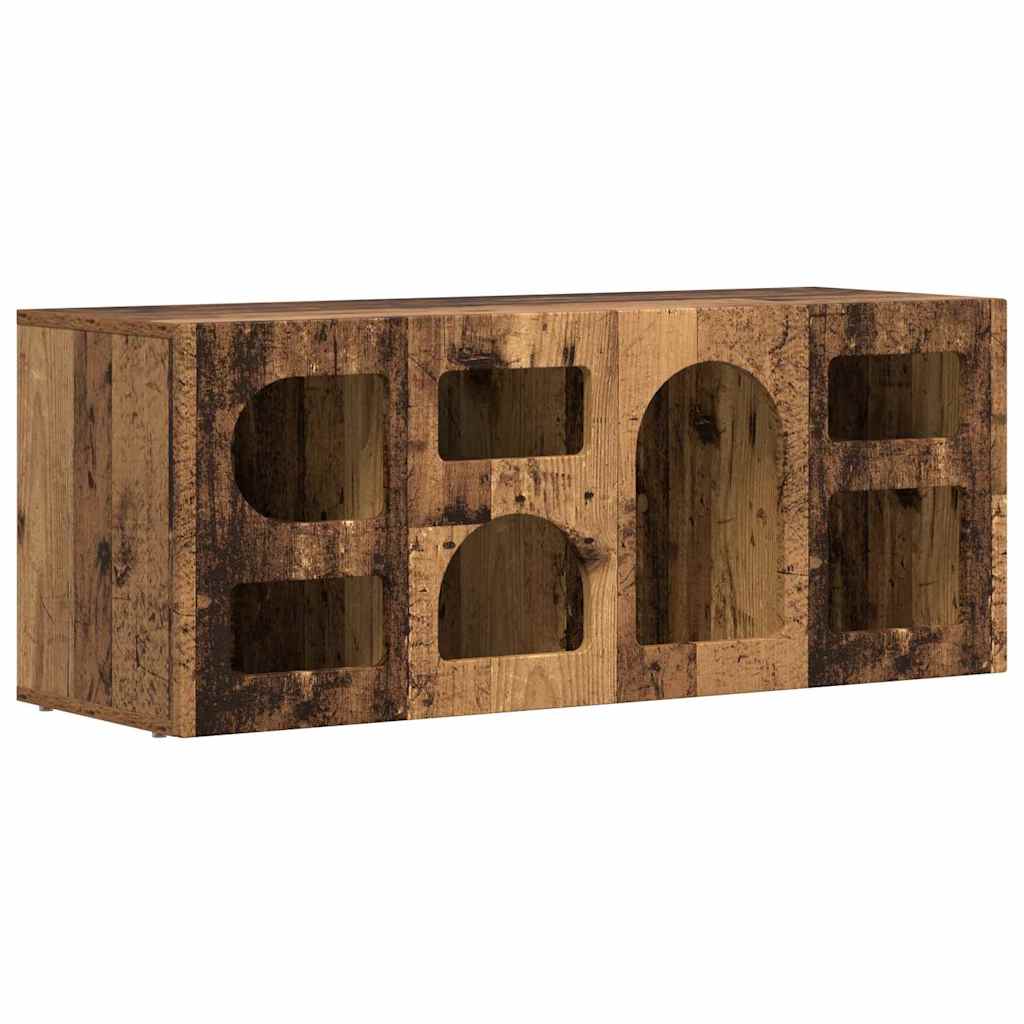 Gabinete para TV elst 100 x 35 x 40 cm madeira antiga