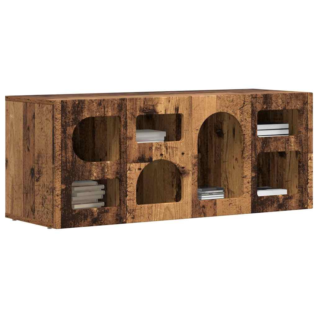 Gabinete para TV elst 100 x 35 x 40 cm madeira antiga