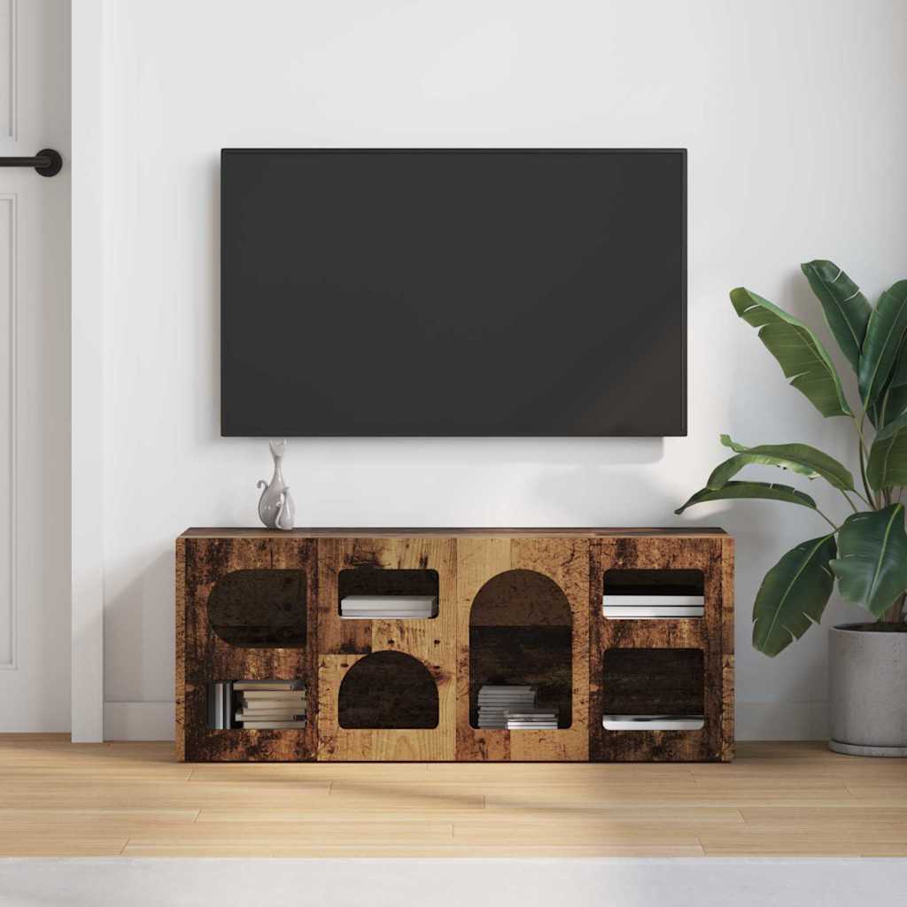 Gabinete para TV elst 100 x 35 x 40 cm madeira antiga