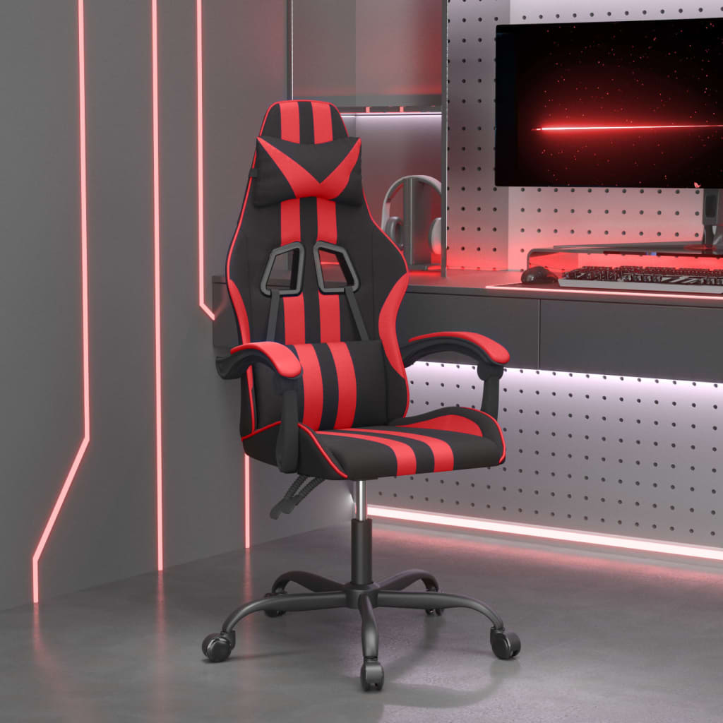 Cadeira de gaming couro artificial preto e vermelho