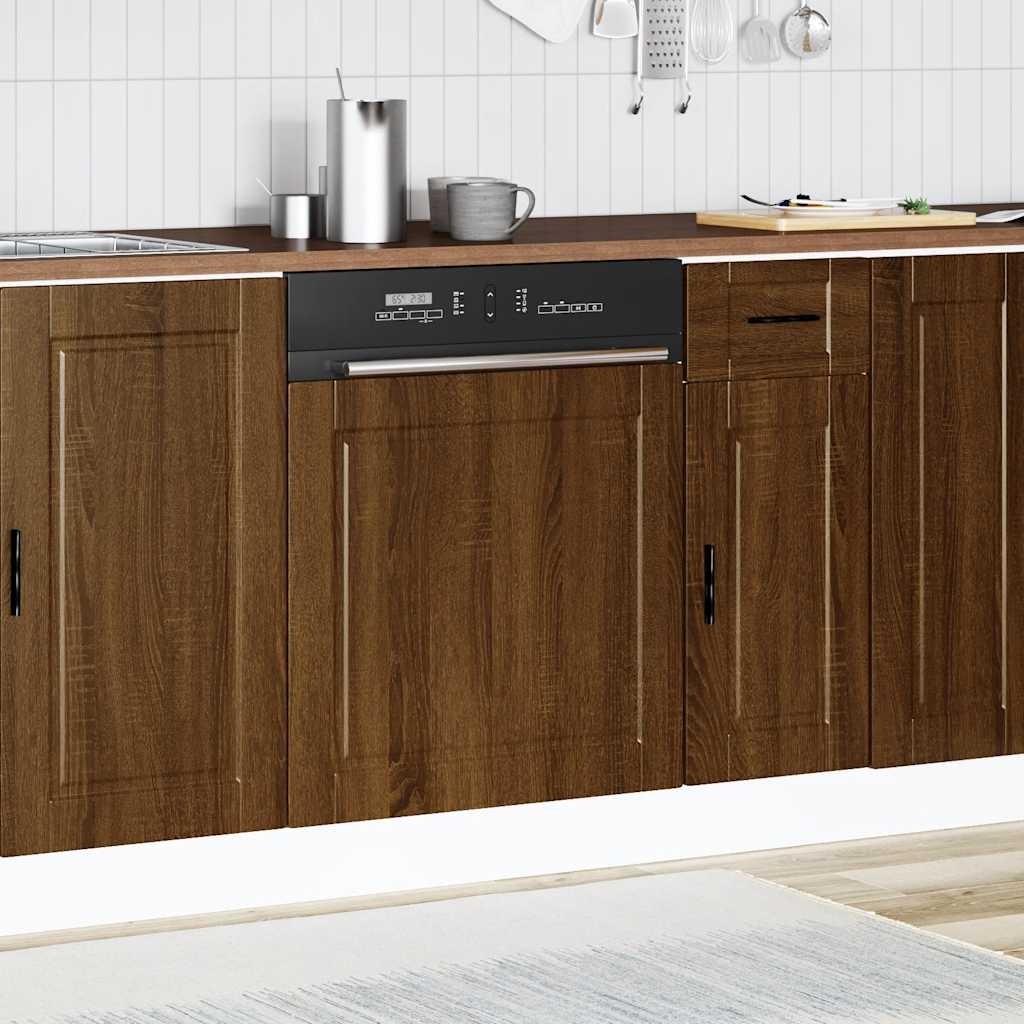 Painel máquina lavar louça porto carvalho castanho 60x1,5x57 cm