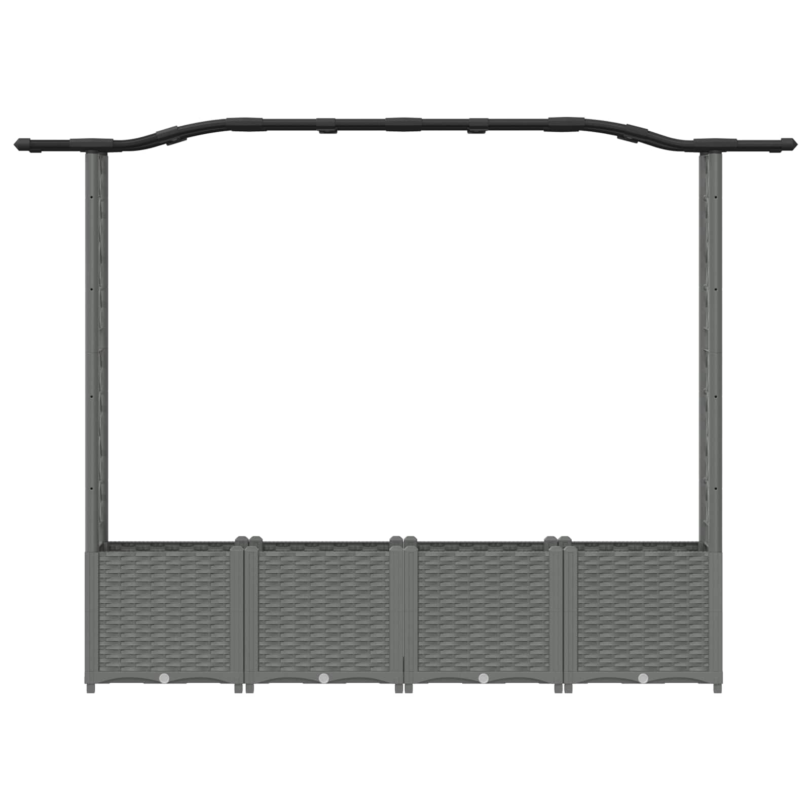 Cama elevada com treliça e telhado cinzento-claro PP