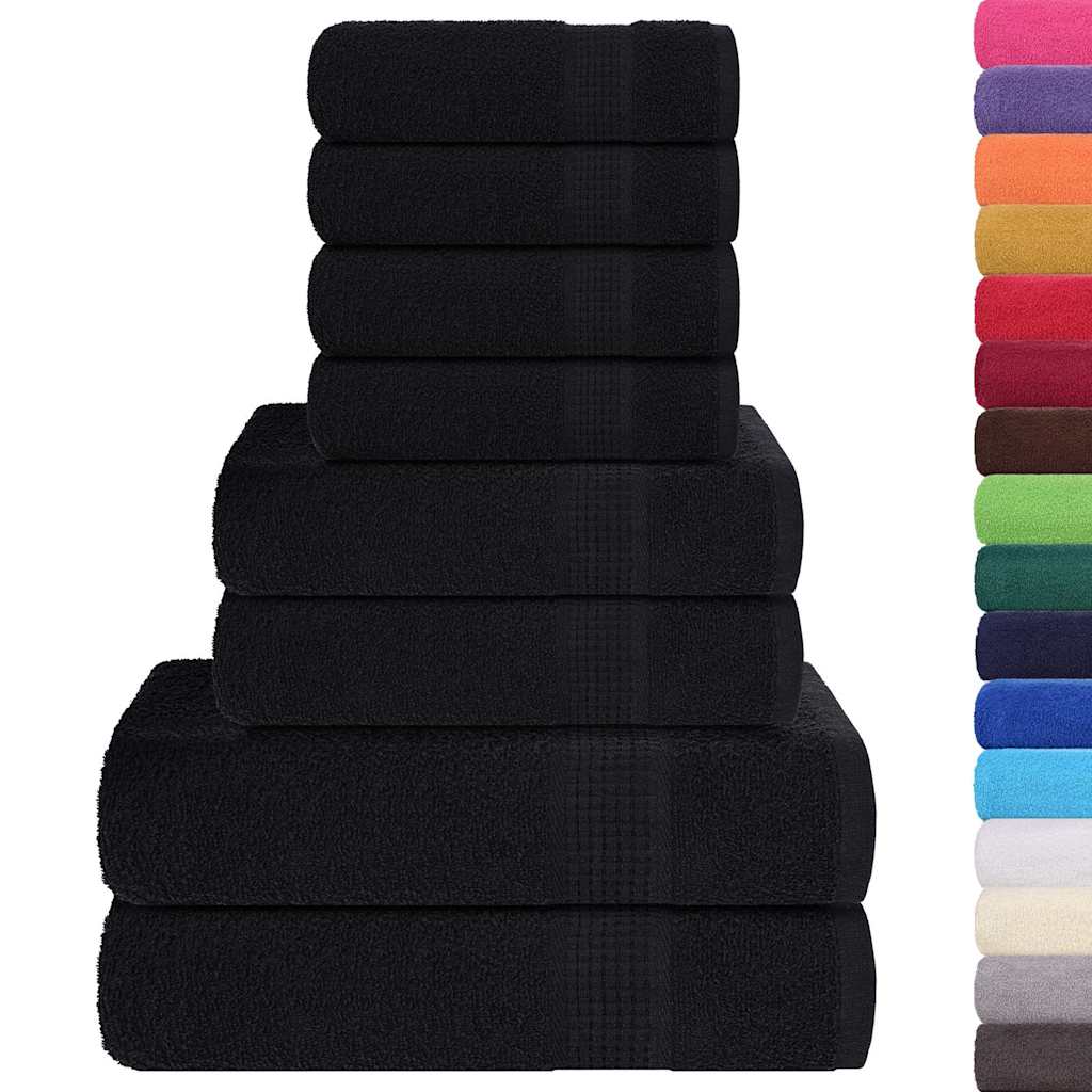 8Pcs conjunto de toalhas frogn 360 g/m² preto