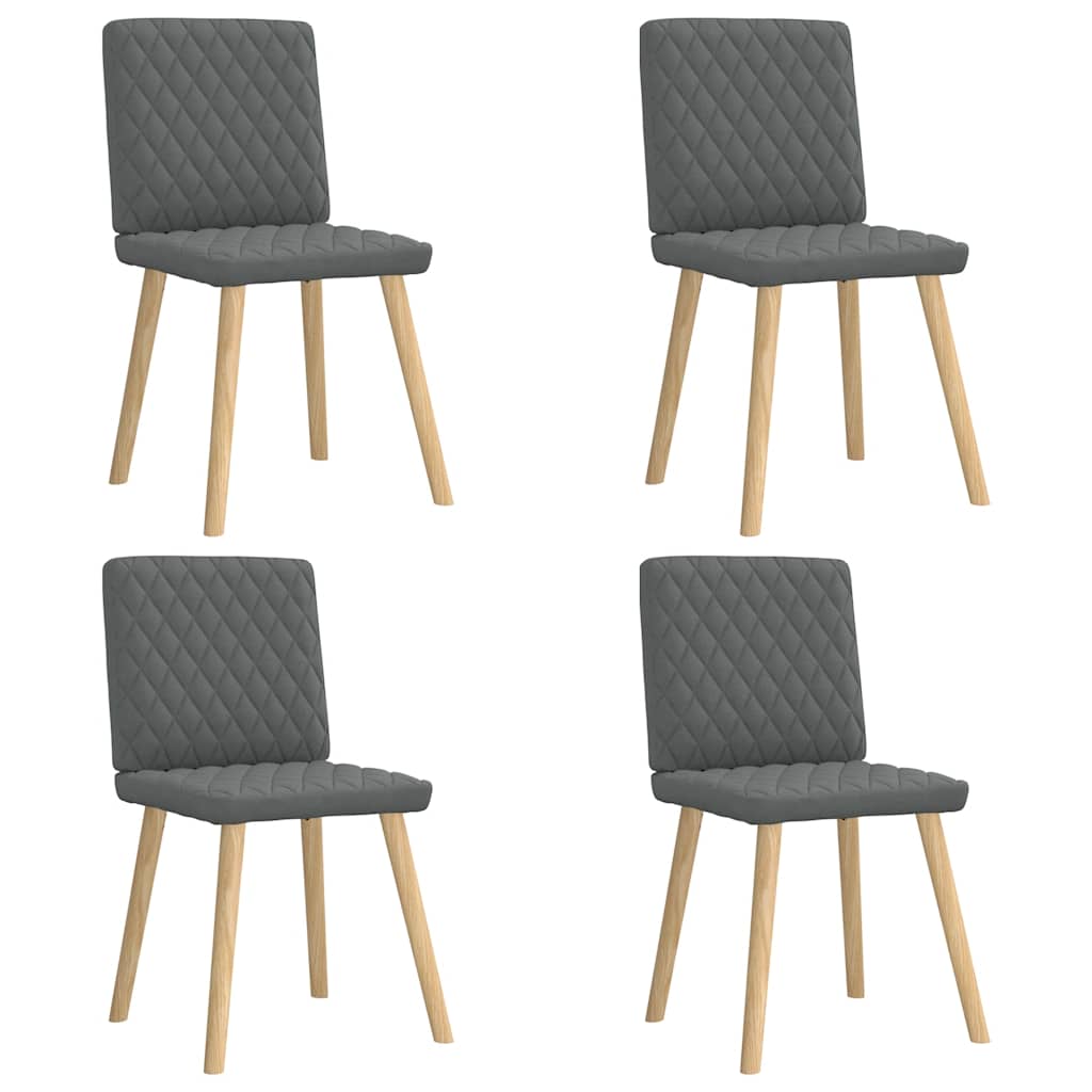 Cadeiras de jantar 4 pcs tecido cinzento-escuro