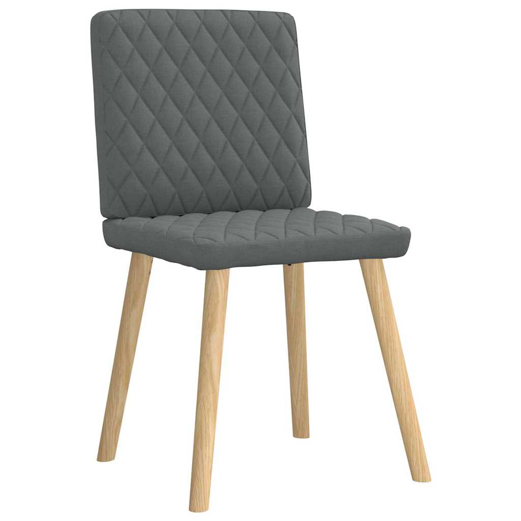 Cadeiras de jantar 4 pcs tecido cinzento-escuro