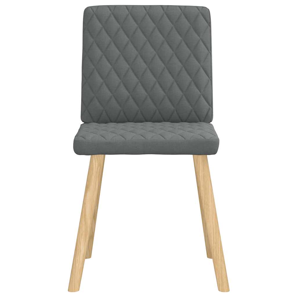 Cadeiras de jantar 4 pcs tecido cinzento-escuro