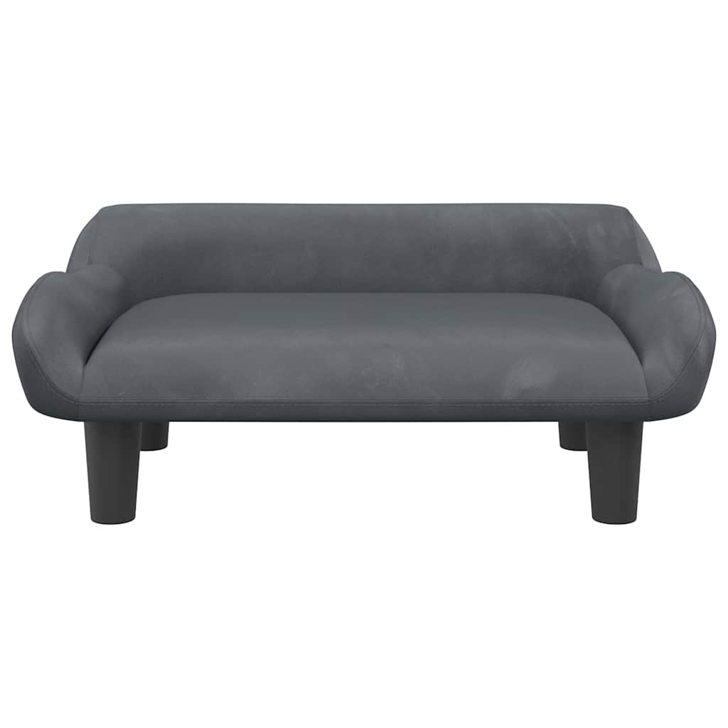 Cama para cães 70x40x24 cm veludo cinzento-escuro