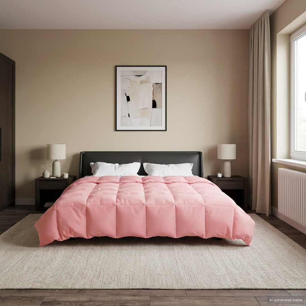 Duvet de ano inteiro colchonete rosa 240 x 260 cm microfibra