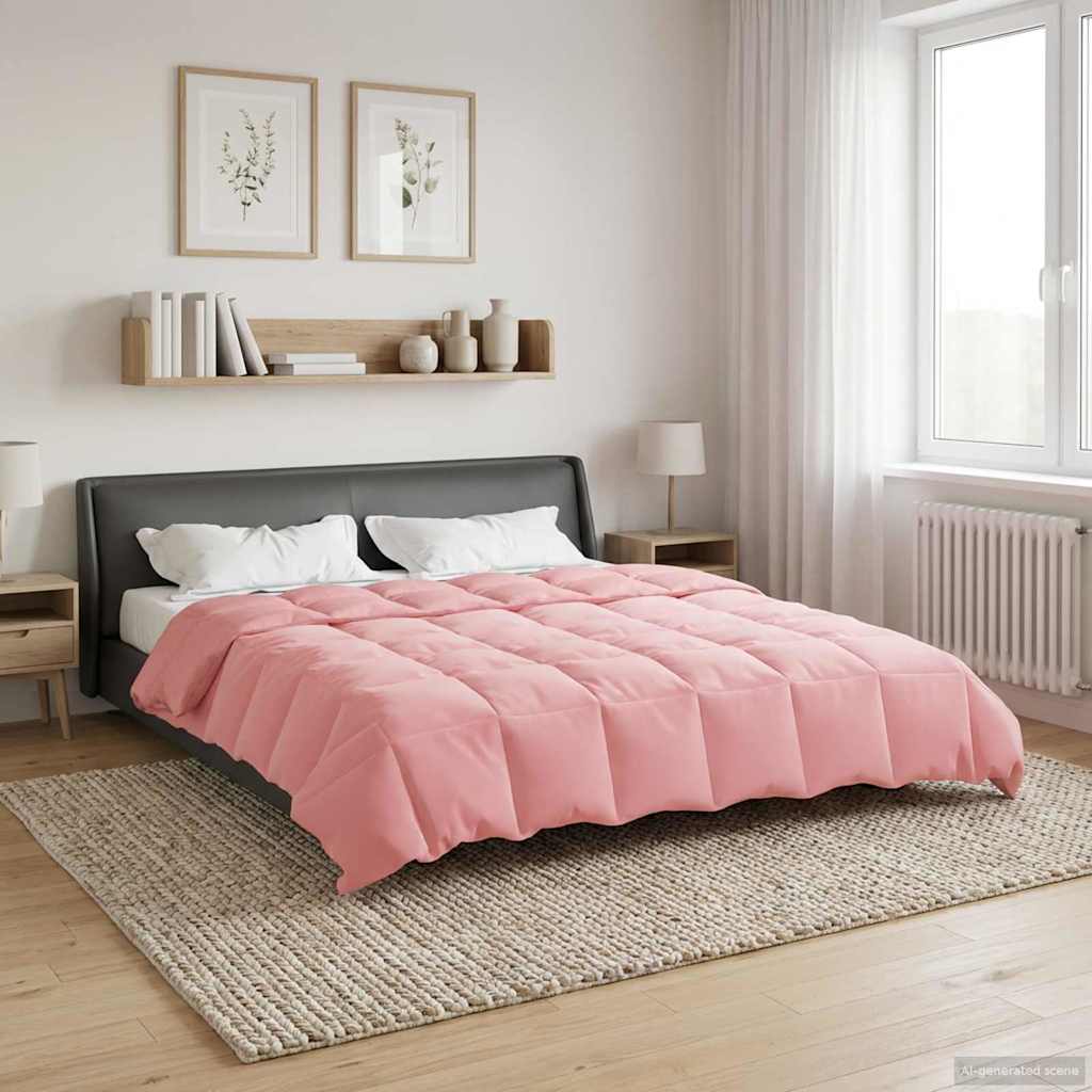 Duvet de ano inteiro colchonete rosa 240 x 260 cm microfibra