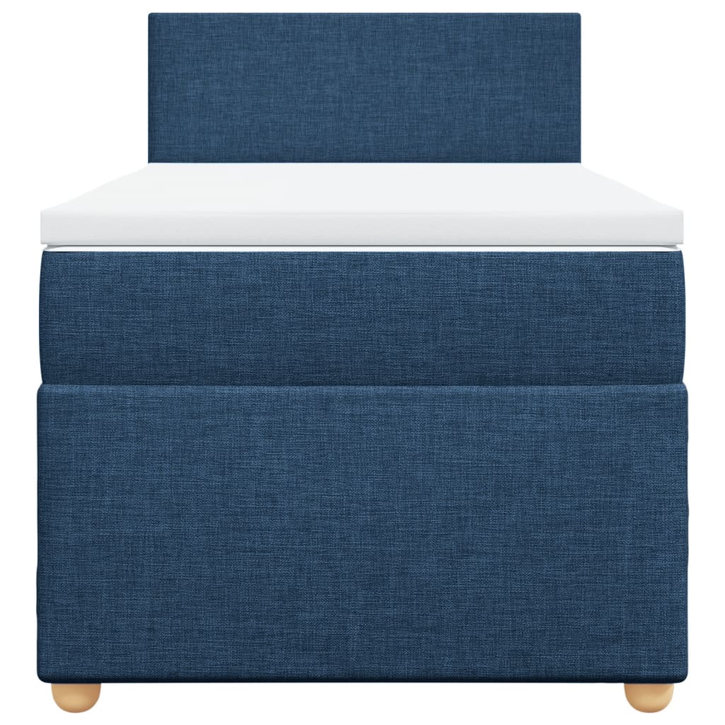 Cama com molas/colchão 90x190 cm tecido azul