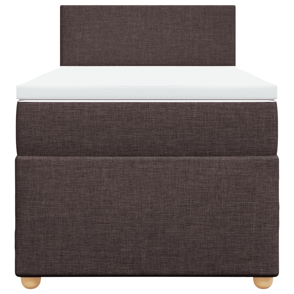 Cama com molas/colchão 80x200 cm tecido castanho-escuro