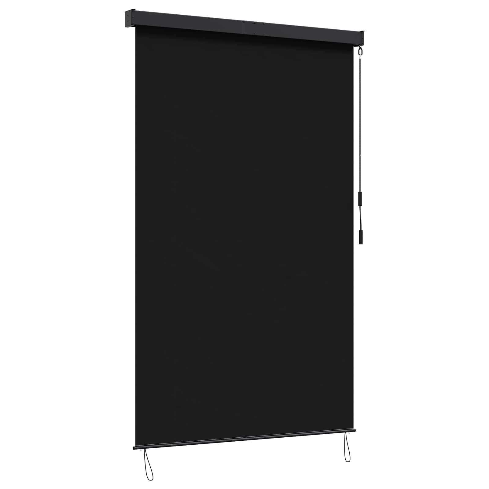 Estores de rolo preto 140 x 250 cm tecido e alumínio