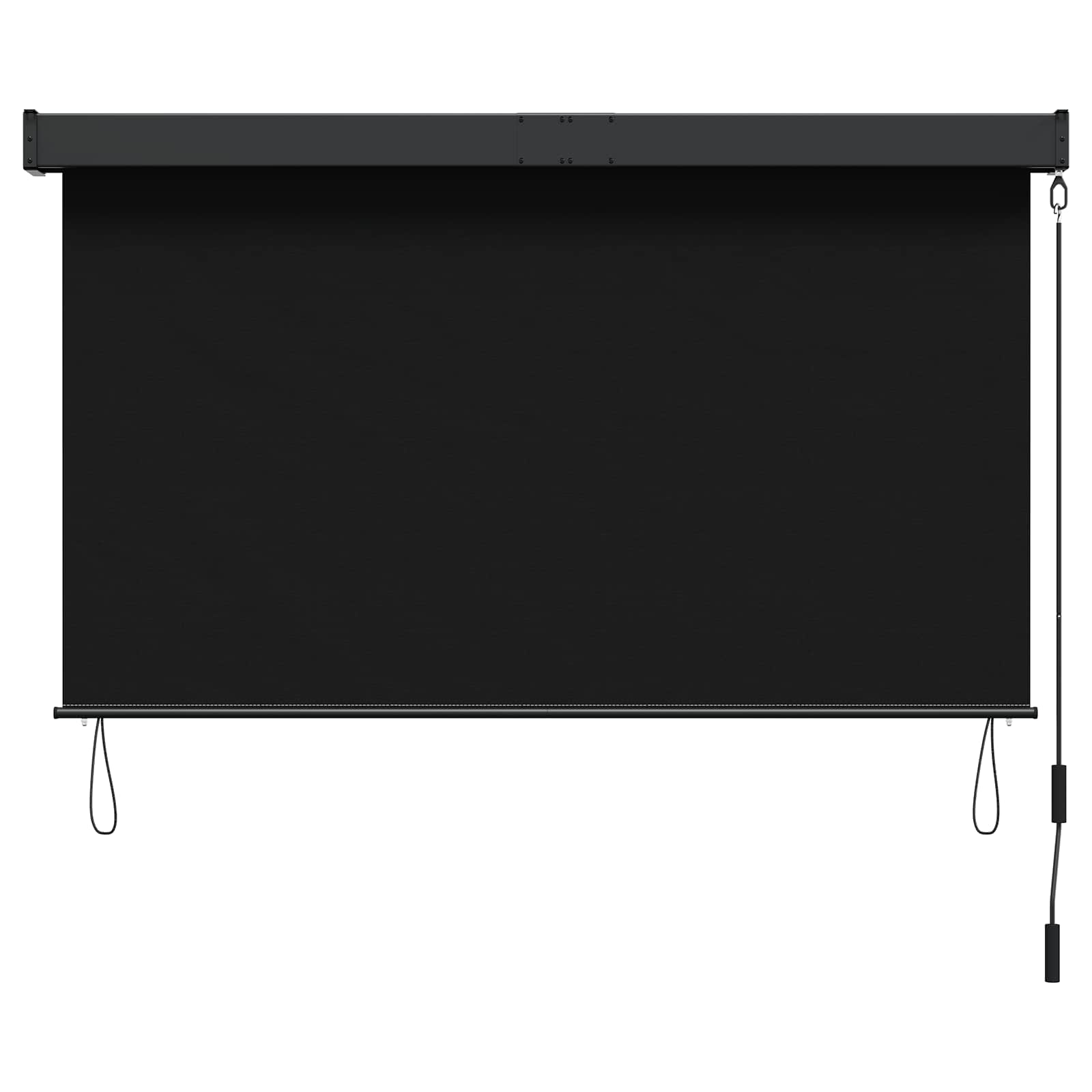 Estores de rolo preto 140 x 250 cm tecido e alumínio