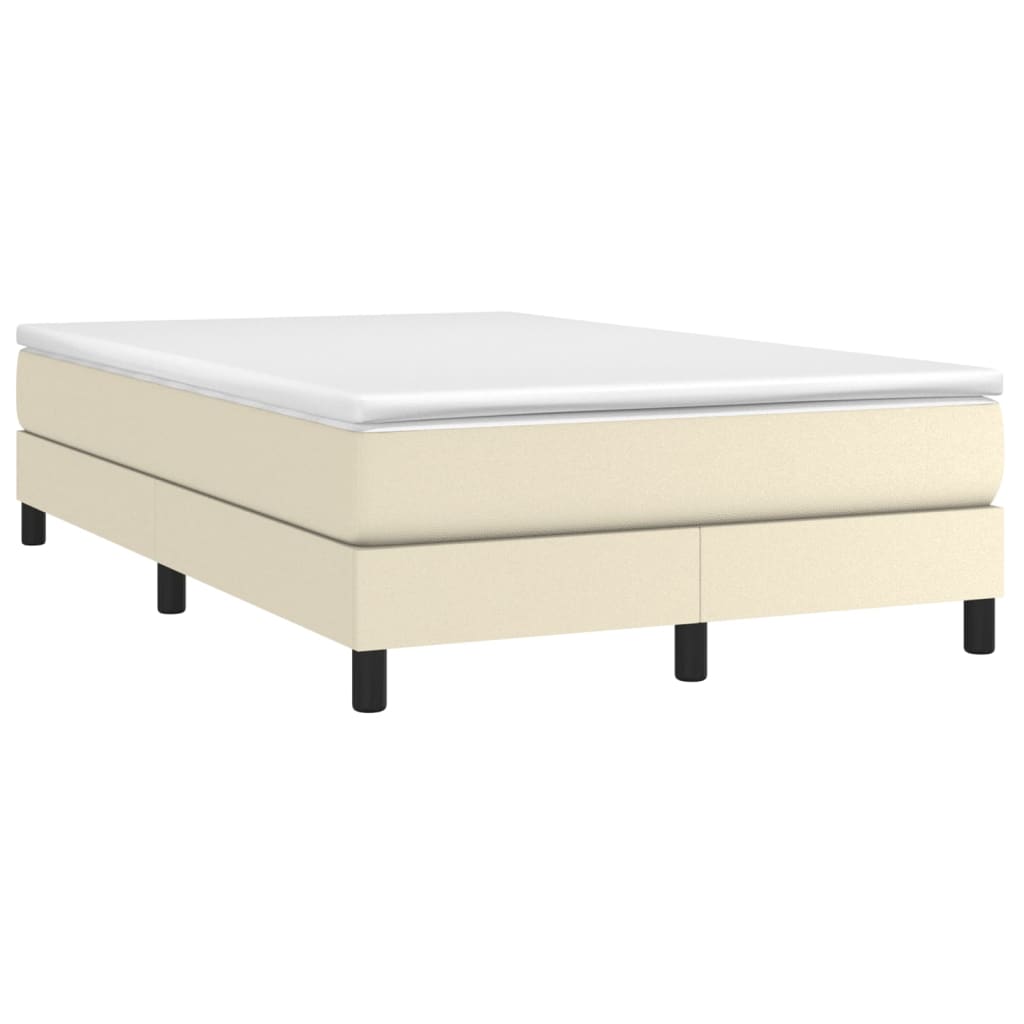 Cama com molas/colchão 120x200 cm couro artificial cor creme