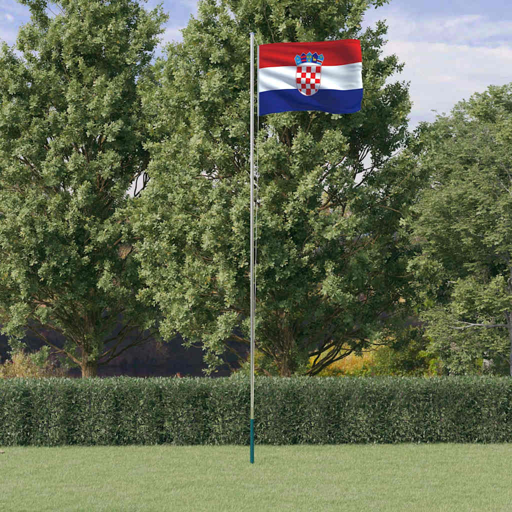 Bandeira da croácia e mastro 6,08 m alumínio